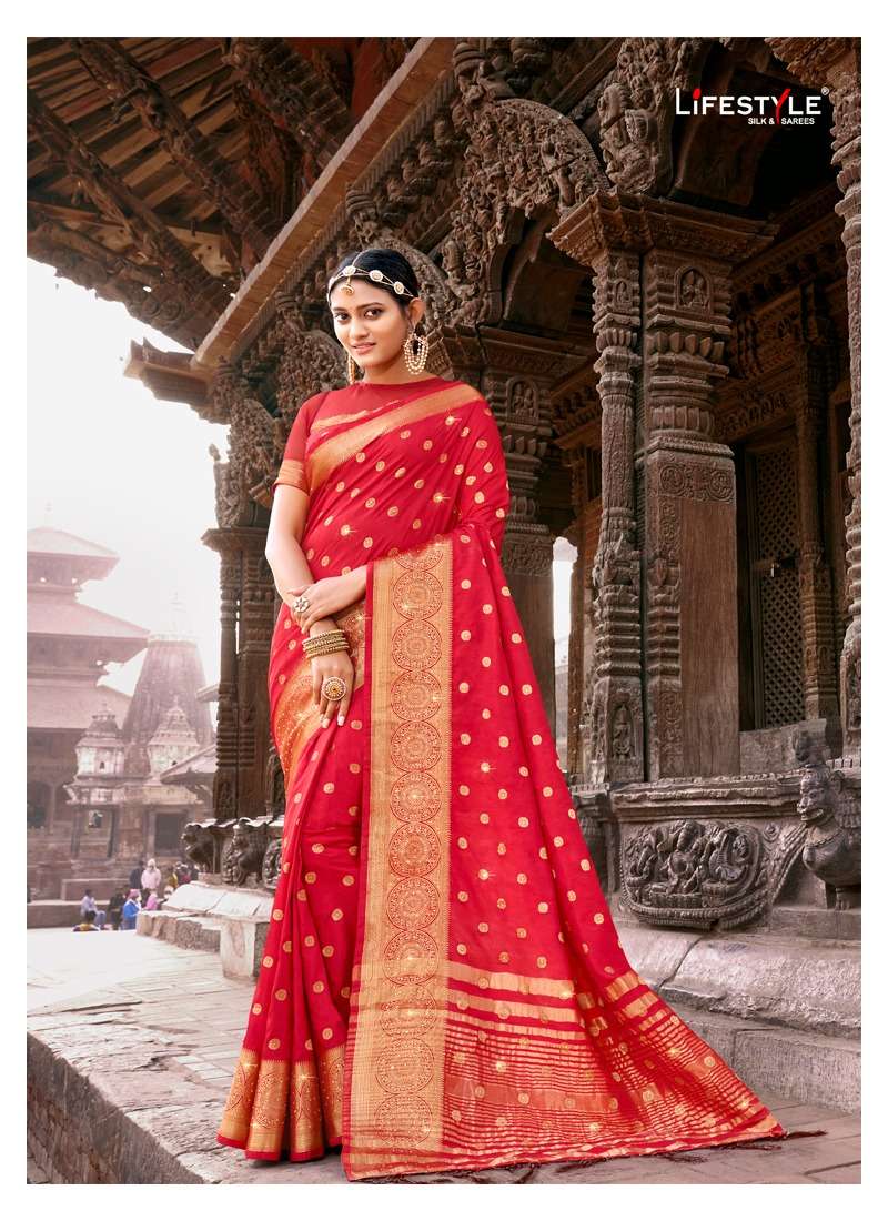 SANCHI BY LIFESTYLE 71681 TO 71686 SERIES INDIAN TRADITIONAL WEAR COLLECTION BEAUTIFUL STYLISH FANCY COLORFUL PARTY WEAR & OCCASIONAL WEAR NYLON SILK SAREES AT WHOLESALE PRICE