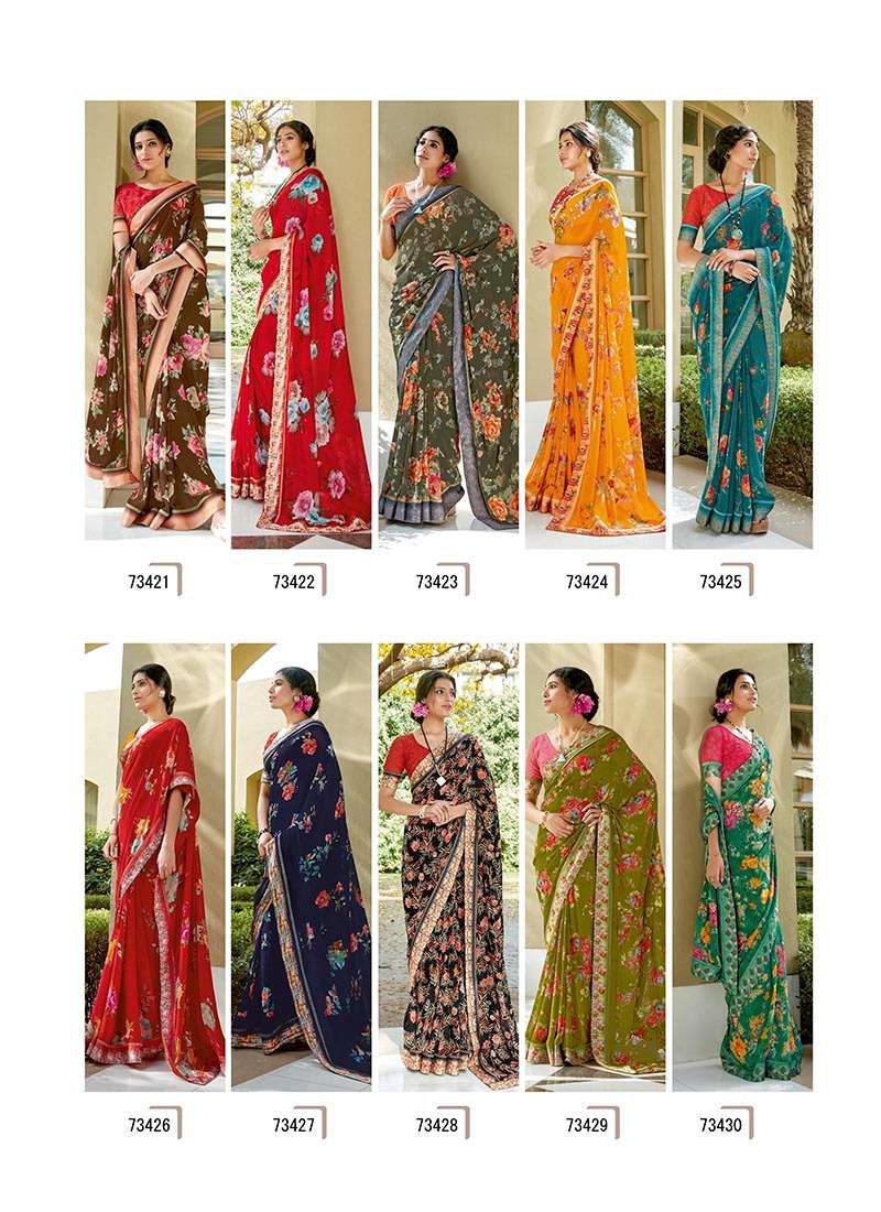 SUPER SHINE BY ANTRA 73421 TO 73430 SERIES INDIAN TRADITIONAL WEAR COLLECTION BEAUTIFUL STYLISH FANCY COLORFUL PARTY WEAR & OCCASIONAL WEAR WEIGHTLESS SAREES AT WHOLESALE PRICE