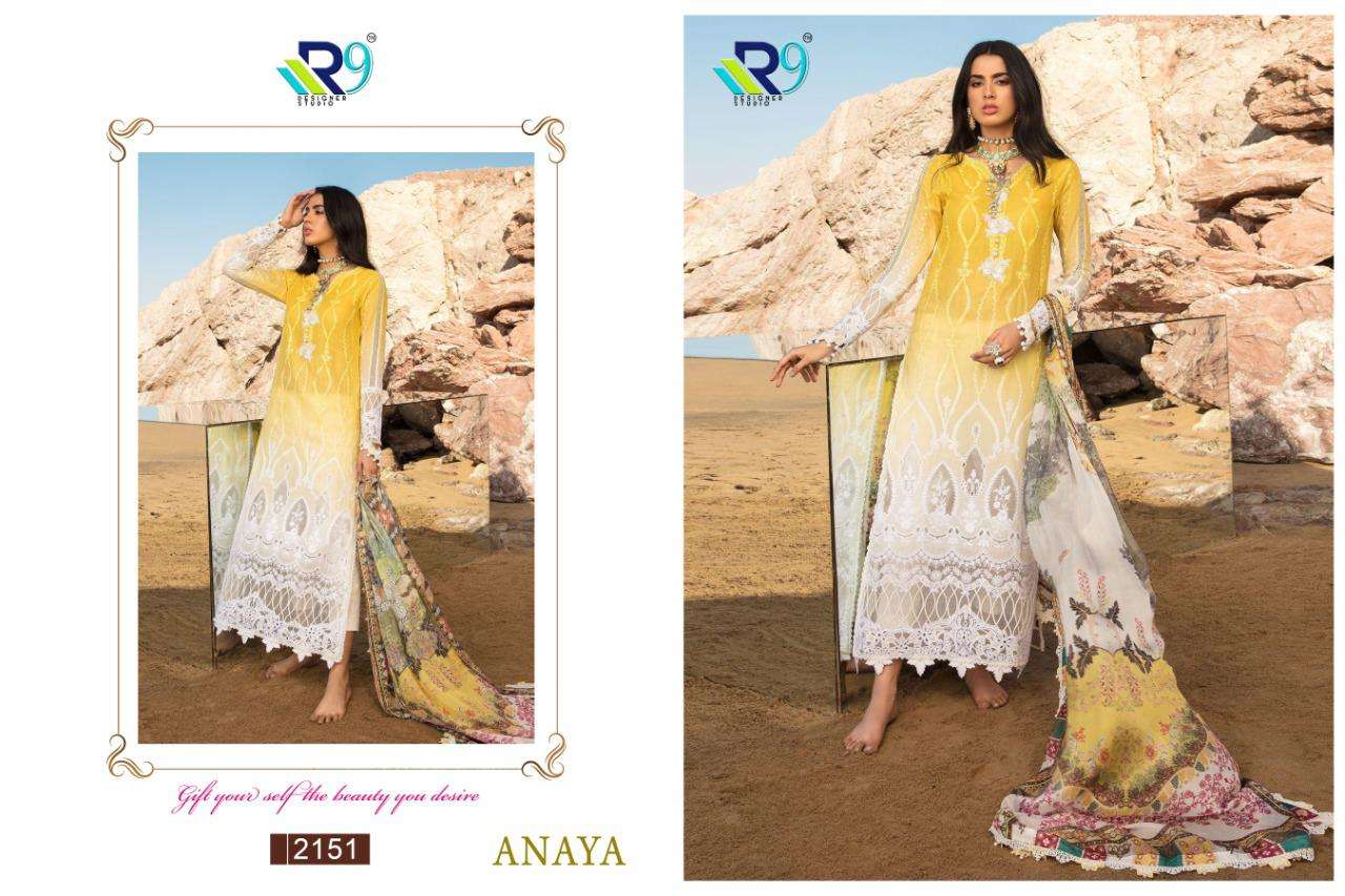 ANAYA BY R9 2151 TO 2152 SERIES PAKISTANI SUITS BEAUTIFUL FANCY COLORFUL STYLISH PARTY WEAR & OCCASIONAL WEAR PURE CAMBRIC COTTON EMBROIDERED DRESSES AT WHOLESALE PRICE
