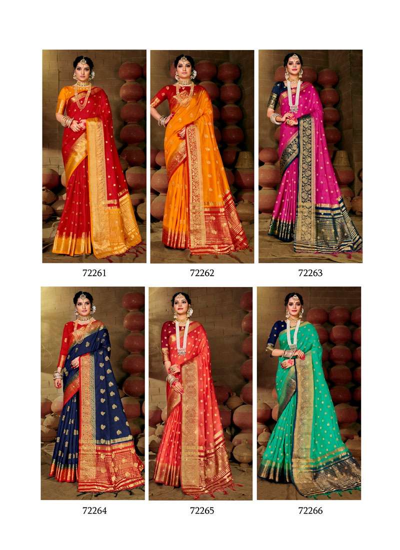 RUBINA BY LIFESTYLE 72261 TO 72266 SERIES INDIAN TRADITIONAL WEAR COLLECTION BEAUTIFUL STYLISH FANCY COLORFUL PARTY WEAR & OCCASIONAL WEAR NYLON SILK SAREES AT WHOLESALE PRICE
