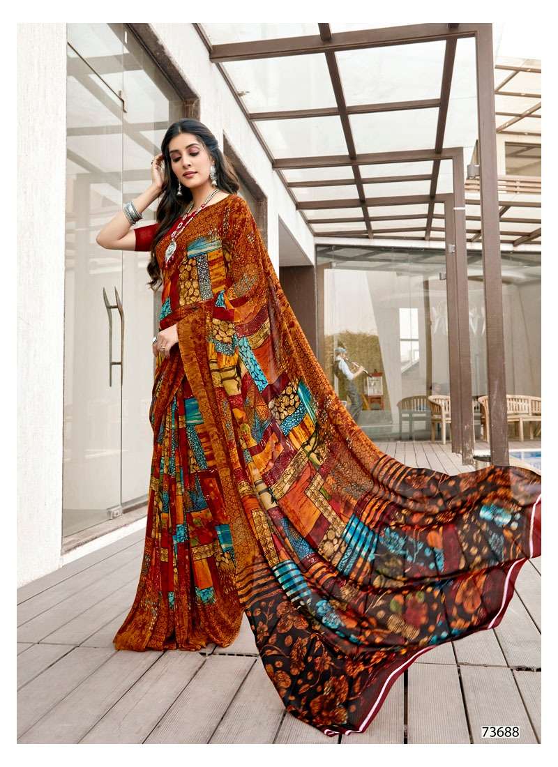 MATWALI VOL-2 BY ANTRA 73682 TO 73690 SERIES INDIAN TRADITIONAL WEAR COLLECTION BEAUTIFUL STYLISH FANCY COLORFUL PARTY WEAR & OCCASIONAL WEAR WEIGHTLESS SAREES AT WHOLESALE PRICE