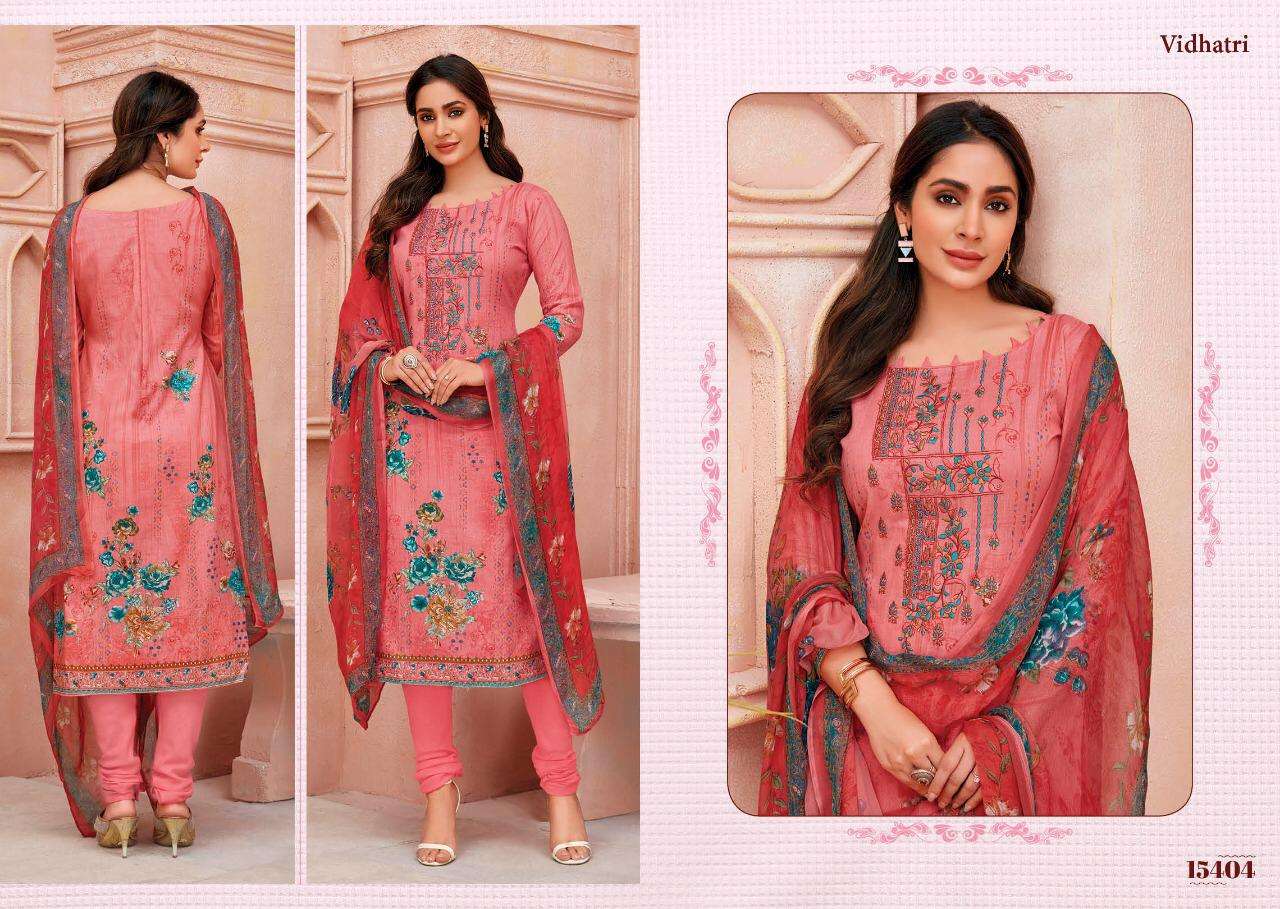 FIRDOUS BY VIDHATRI 15401 TO 15408 SERIES BEAUTIFUL SUITS STYLISH FANCY COLORFUL CASUAL WEAR & ETHNIC WEAR LAWN COTTON PRINT EMBROIDERED DRESSES AT WHOLESALE PRICE