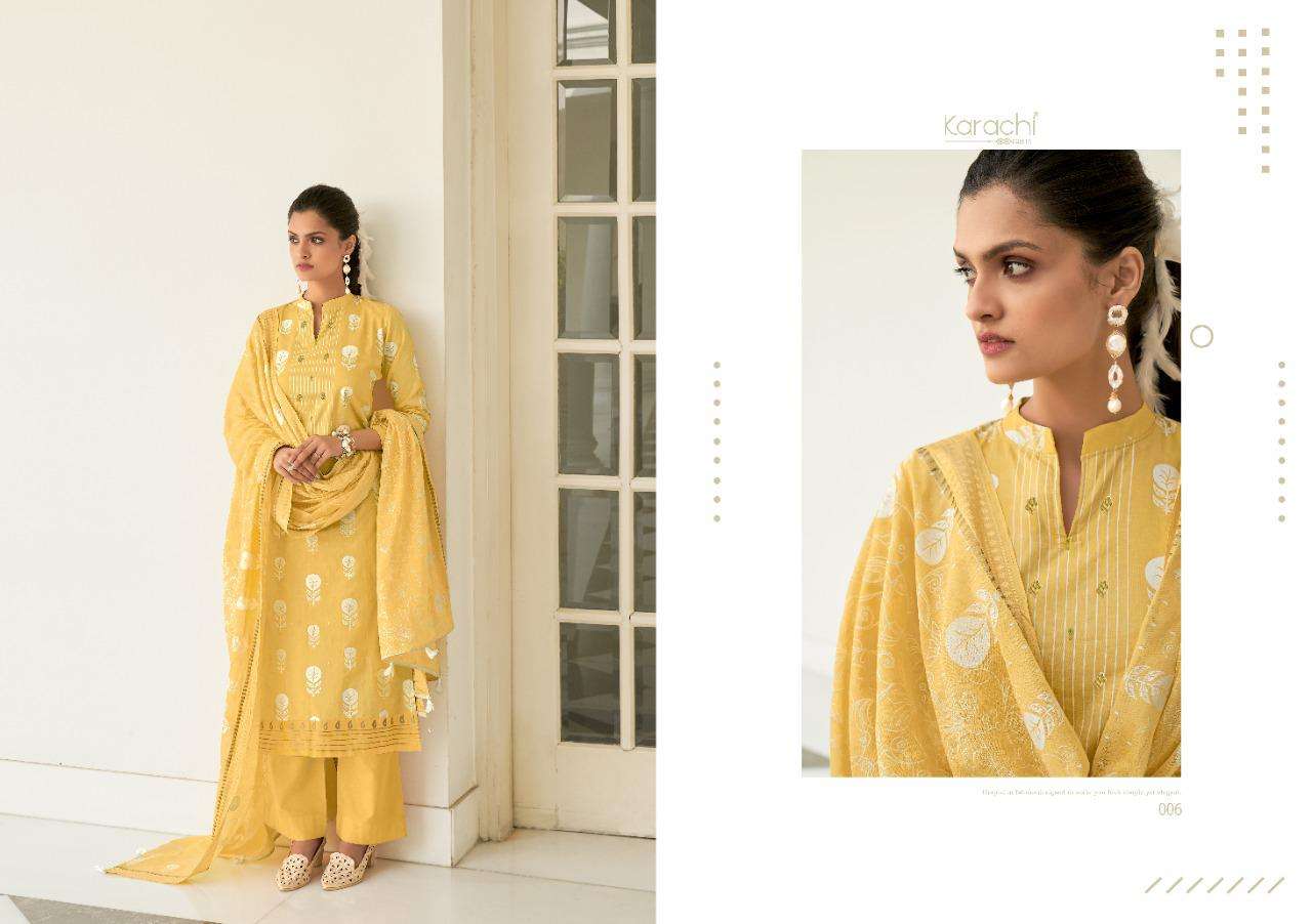 FALAK BY KARACHI PRINTS 001 TO 010 SERIES BEAUTIFUL SUITS STYLISH FANCY COLORFUL PARTY WEAR & OCCASIONAL WEAR LAWN COTTON KHADI PRINT WITH HANDWORK DRESSES AT WHOLESALE PRICE