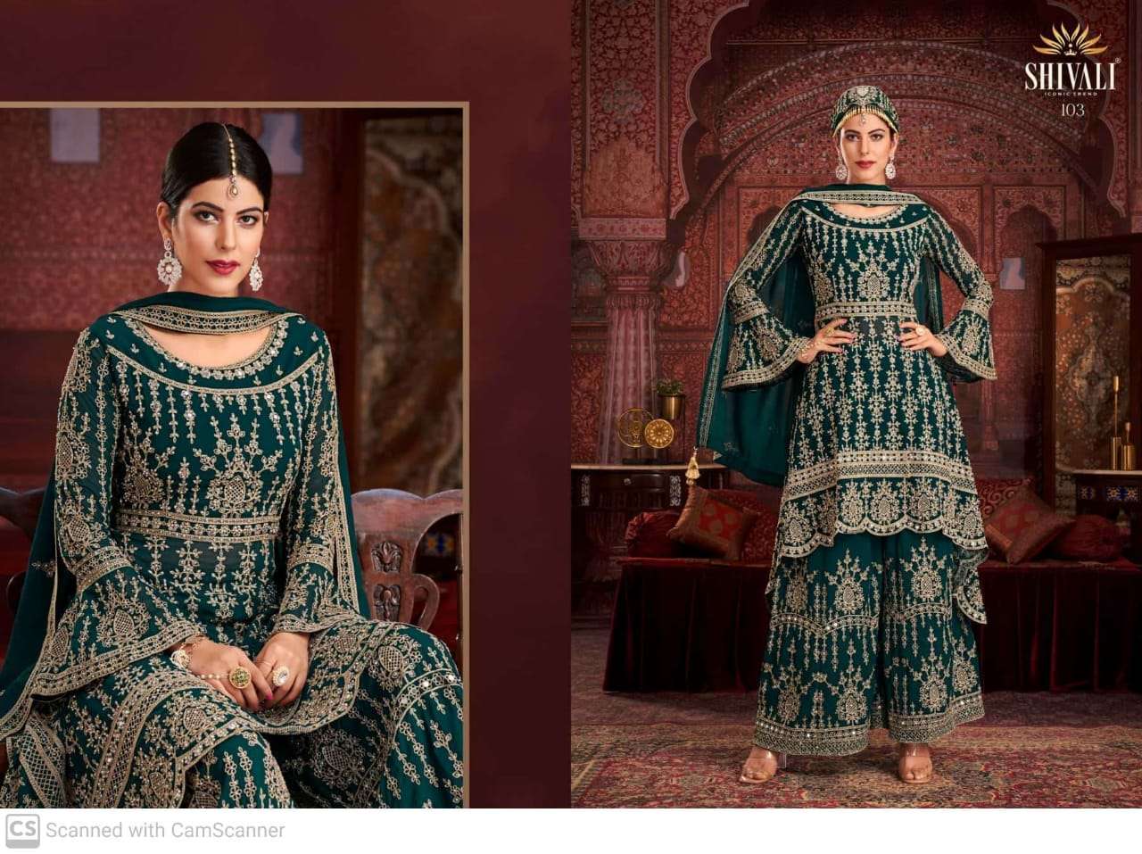 HALIME SULTAN BY SHIVALI 101 TO 105 SERIES BEAUTIFUL SHARARA SUITS STYLISH FANCY COLORFUL PARTY WEAR & OCCASIONAL WEAR FANCY DRESSES AT WHOLESALE PRICE