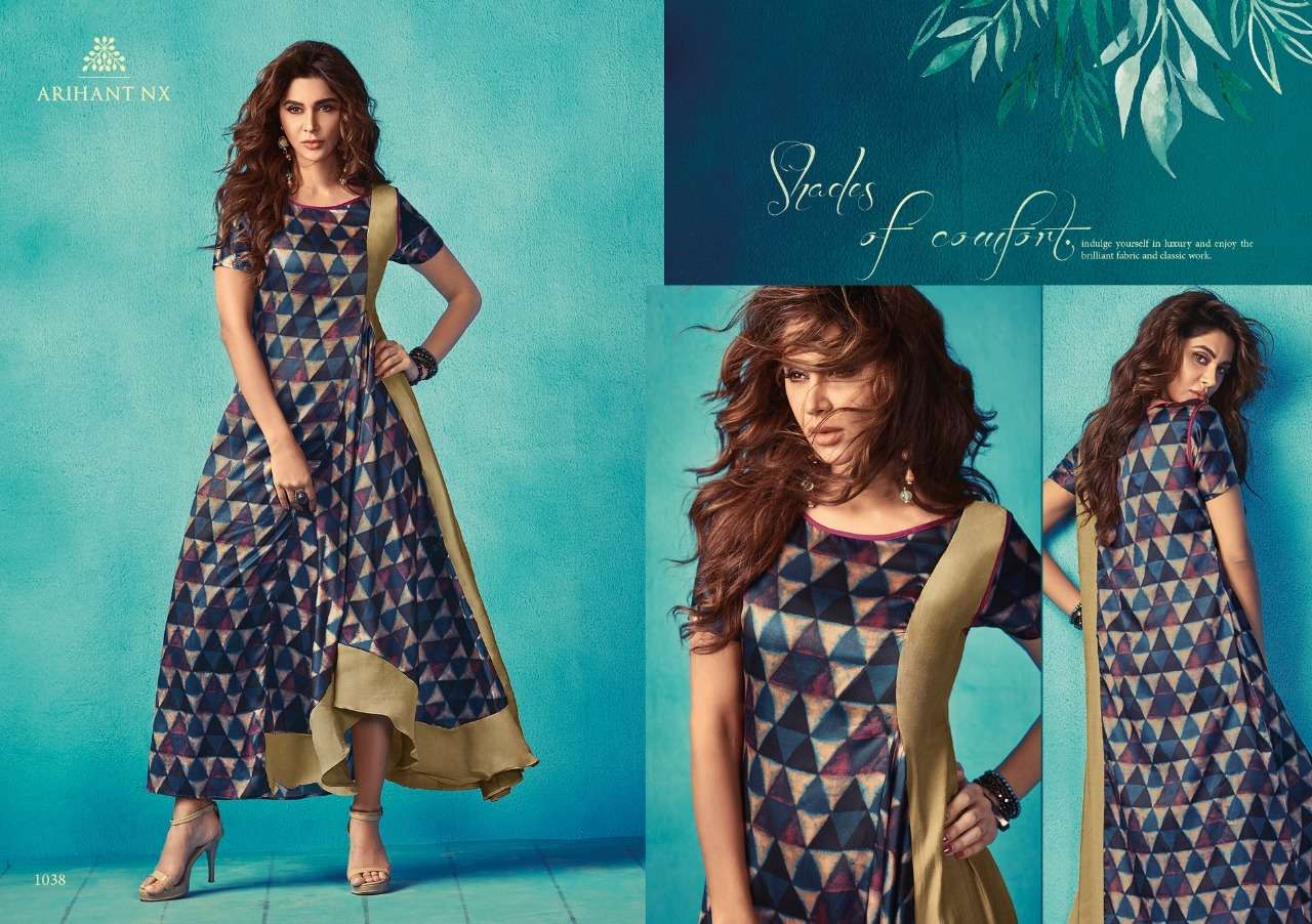 ARIHANT NX 1034 SERIES NX BY ARIHANT NX DESIGNER STYLISH FANCY COLORFUL BEAUTIFUL PARTY WEAR & ETHNIC WEAR COLLECTION FANCY GOWNS AT WHOLESALE PRICE