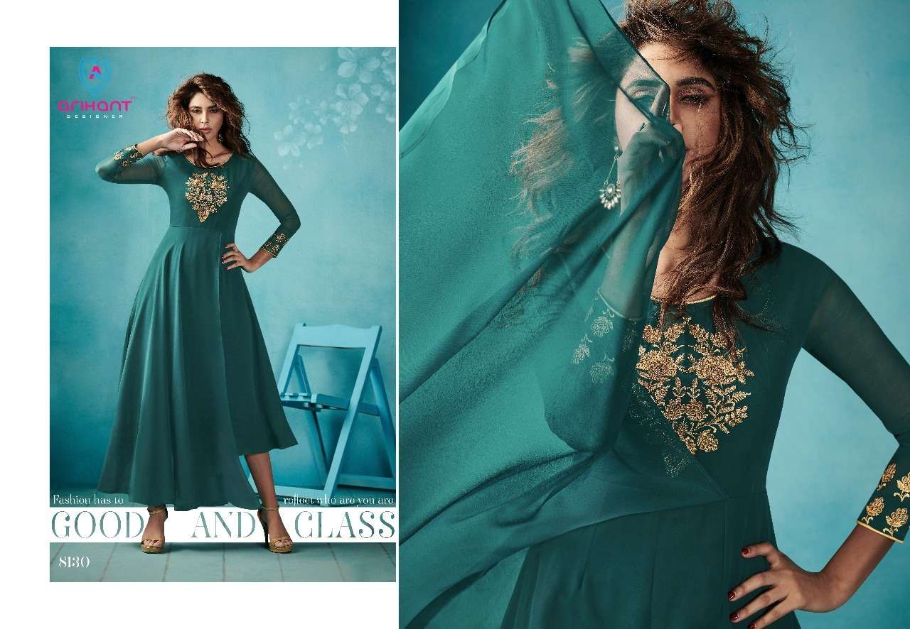 ARIHANT 8125 SERIES NX BY ARIHANT DESIGNER 8125 TO 8130 SERIES STYLISH FANCY COLORFUL BEAUTIFUL PARTY WEAR & ETHNIC WEAR COLLECTION FANCY GOWNS AT WHOLESALE PRICE
