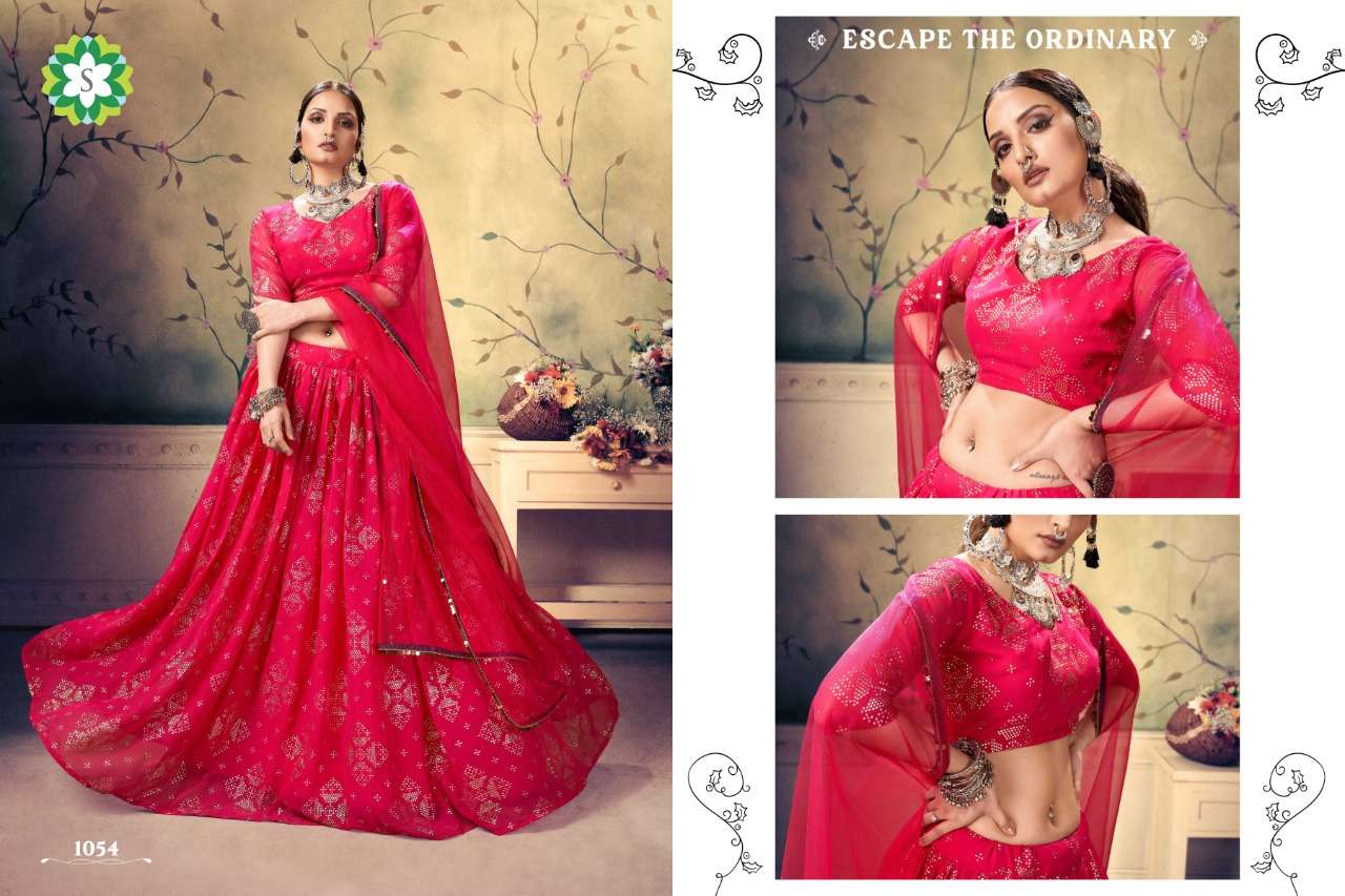 BINDIYA VOL-1 BY SHEE STAR 1053 TO 1057 SERIES BEAUTIFUL COLORFUL FANCY WEDDING COLLECTION OCCASIONAL WEAR & PARTY WEAR GEORGETTE LEHENGAS AT WHOLESALE PRICE