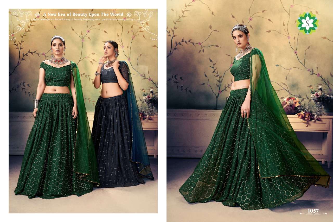 BINDIYA VOL-1 BY SHEE STAR 1053 TO 1057 SERIES BEAUTIFUL COLORFUL FANCY WEDDING COLLECTION OCCASIONAL WEAR & PARTY WEAR GEORGETTE LEHENGAS AT WHOLESALE PRICE