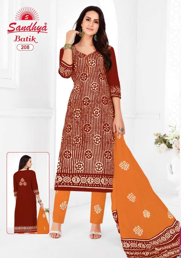 BATIK VOL-2 BY SANDHYA 201 TO 212 SERIES BEAUTIFUL SUITS STYLISH FANCY COLORFUL PARTY WEAR & OCCASIONAL WEAR PURE COTTON DRESSES AT WHOLESALE PRICE
