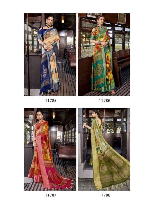 ROOP SUNDARI BY TRIVENI 11781 TO 11788 SERIES INDIAN TRADITIONAL WEAR COLLECTION BEAUTIFUL STYLISH FANCY COLORFUL PARTY WEAR & OCCASIONAL WEAR LINEN SAREES AT WHOLESALE PRICE