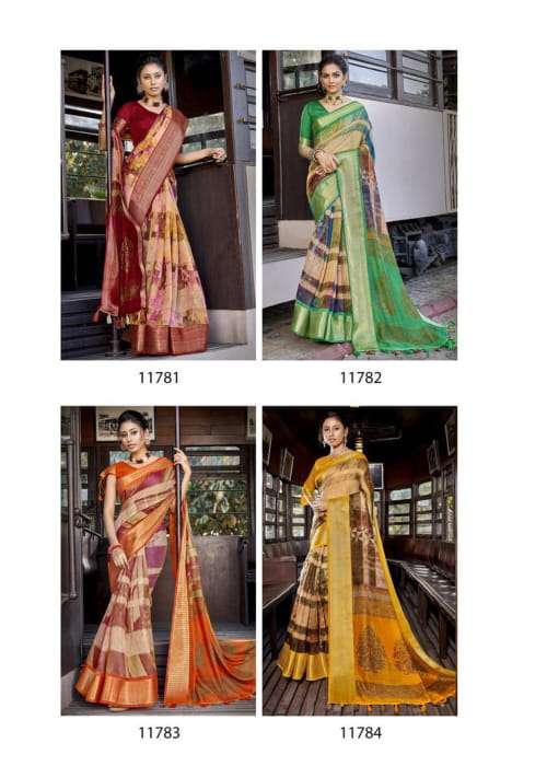 ROOP SUNDARI BY TRIVENI 11781 TO 11788 SERIES INDIAN TRADITIONAL WEAR COLLECTION BEAUTIFUL STYLISH FANCY COLORFUL PARTY WEAR & OCCASIONAL WEAR LINEN SAREES AT WHOLESALE PRICE