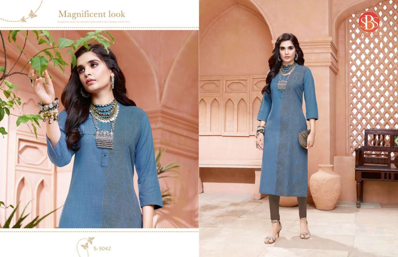 DELIGHT BY SBS 3040 TO 3043 SERIES BEAUTIFUL STYLISH FANCY COLORFUL CASUAL WEAR & ETHNIC WEAR & READY TO WEAR COTTON KURTIS AT WHOLESALE PRICE