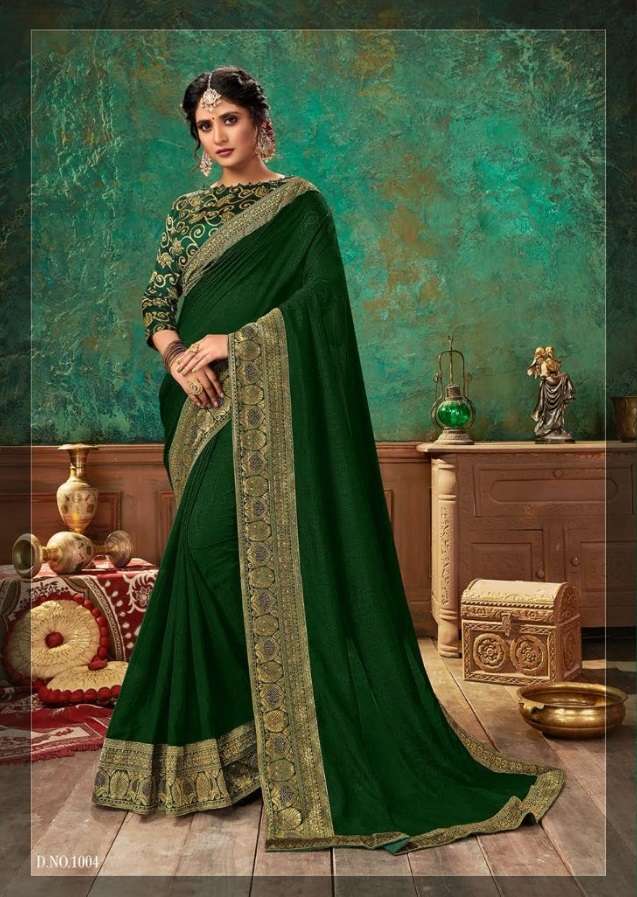  LASKARA BY SAROJ 1001 TO 1008 SERIES INDIAN TRADITIONAL WEAR COLLECTION BEAUTIFUL STYLISH FANCY COLORFUL PARTY WEAR & OCCASIONAL WEAR HEAVY BORDER WITH SOFT SILK SAREES AT WHOLESALE PRICE