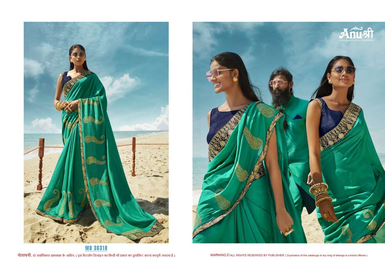 MADAMJI BY ANUSHREE 33611 TO 36322 SERIES INDIAN TRADITIONAL WEAR COLLECTION BEAUTIFUL STYLISH FANCY COLORFUL PARTY WEAR & OCCASIONAL WEAR CHINNON GEORGETTE SAREES AT WHOLESALE PRICE