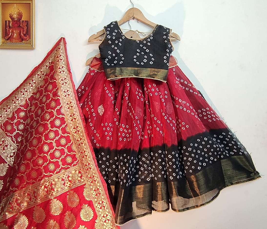 BANDHANI LEHENGA VOL-2 BY FASHID WHOLESALE 201 TO 215 SERIES BEAUTIFUL COLORFUL FANCY WEDDING COLLECTION OCCASIONAL WEAR & PARTY WEAR SOFT LINEN COTTON LEHENGAS AT WHOLESALE PRICE