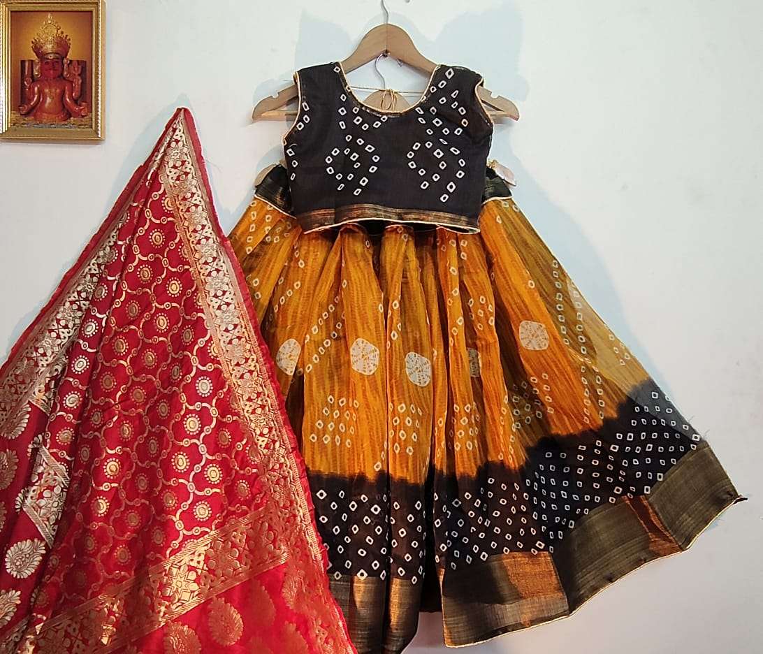 BANDHANI LEHENGA VOL-2 BY FASHID WHOLESALE 201 TO 215 SERIES BEAUTIFUL COLORFUL FANCY WEDDING COLLECTION OCCASIONAL WEAR & PARTY WEAR SOFT LINEN COTTON LEHENGAS AT WHOLESALE PRICE