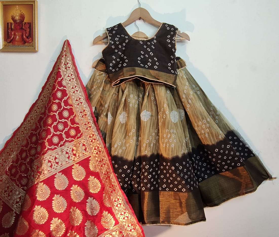 BANDHANI LEHENGA VOL-2 BY FASHID WHOLESALE 201 TO 215 SERIES BEAUTIFUL COLORFUL FANCY WEDDING COLLECTION OCCASIONAL WEAR & PARTY WEAR SOFT LINEN COTTON LEHENGAS AT WHOLESALE PRICE