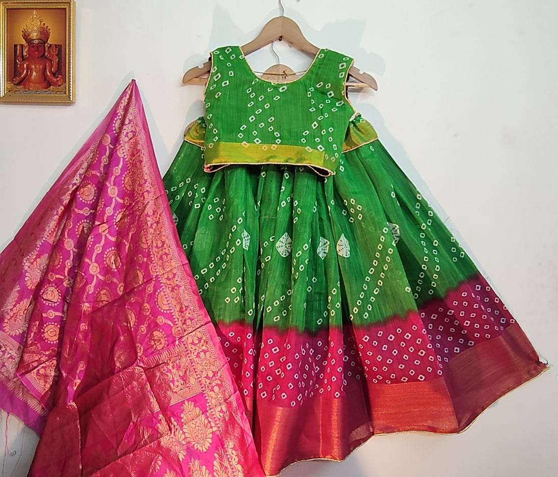 BANDHANI LEHENGA VOL-2 BY FASHID WHOLESALE 201 TO 215 SERIES BEAUTIFUL COLORFUL FANCY WEDDING COLLECTION OCCASIONAL WEAR & PARTY WEAR SOFT LINEN COTTON LEHENGAS AT WHOLESALE PRICE