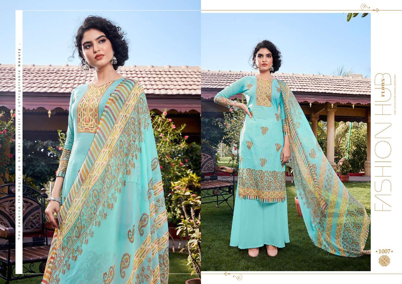 SIMRAN BY KESARIYA 1001 TO 1008 SERIES BEAUTIFUL SUITS COLORFUL STYLISH FANCY CASUAL WEAR & ETHNIC WEAR PURE CAMBRIC DIGITAL PRINT WITH DIAMOND WORK DRESSES AT WHOLESALE PRICE