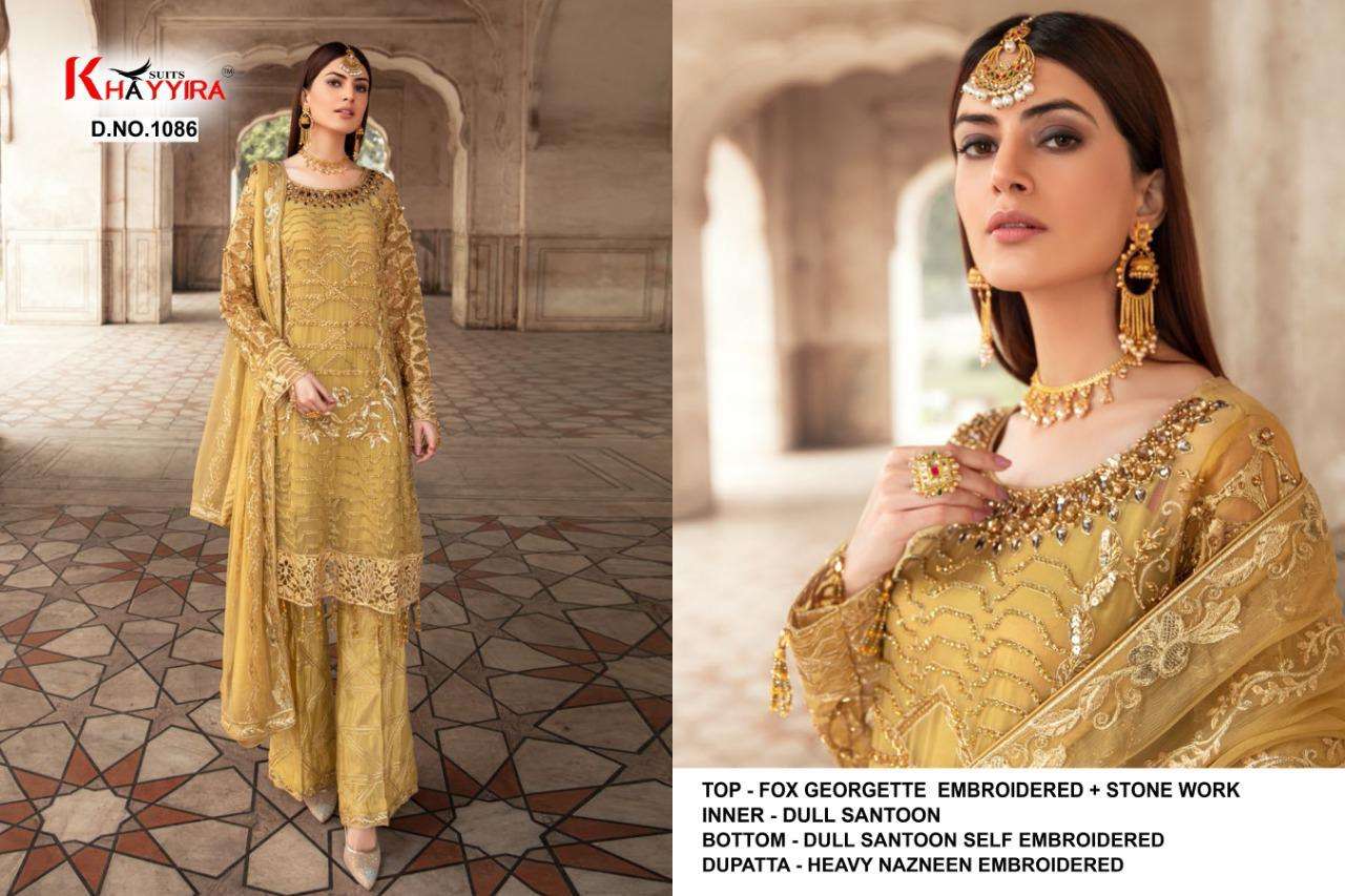 ZEBTAN BY KHAYYIRA 1086 TO 1089 SERIES BEAUTIFUL PAKISTANI SUITS STYLISH COLORFUL FANCY CASUAL WEAR & ETHNIC WEAR FAUX GEORGETTE EMBROIDERED DRESSES AT WHOLESALE PRICE