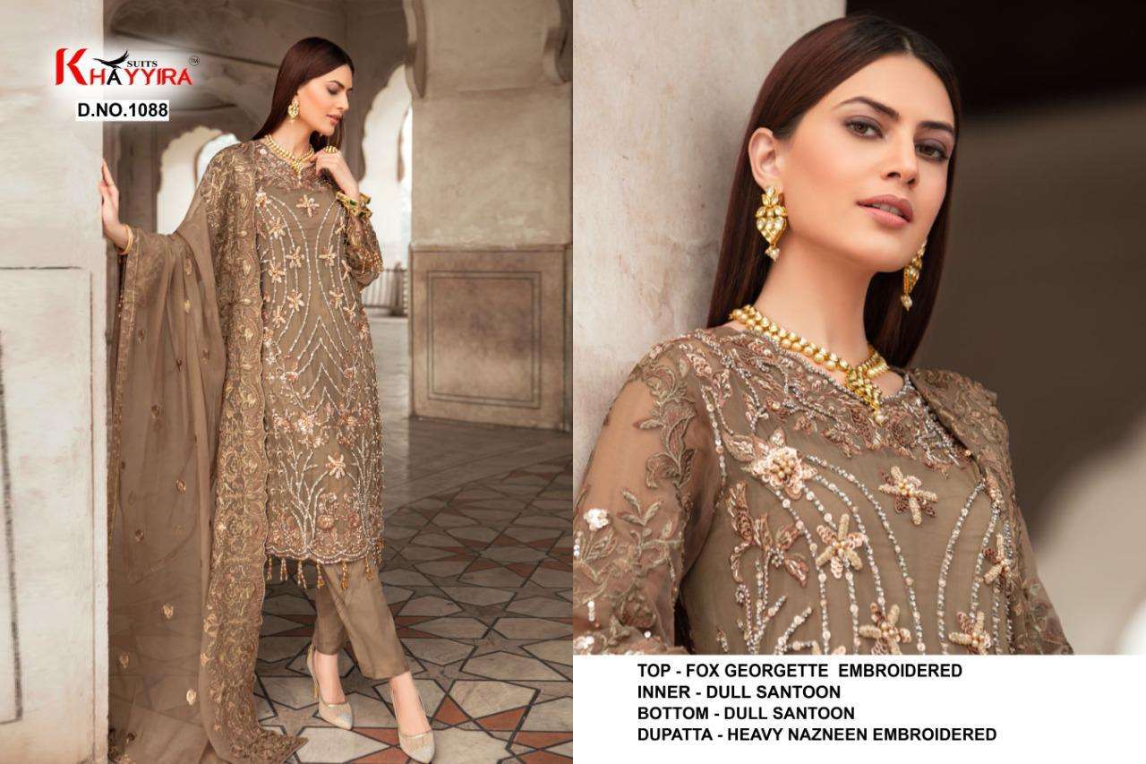 ZEBTAN BY KHAYYIRA 1086 TO 1089 SERIES BEAUTIFUL PAKISTANI SUITS STYLISH COLORFUL FANCY CASUAL WEAR & ETHNIC WEAR FAUX GEORGETTE EMBROIDERED DRESSES AT WHOLESALE PRICE