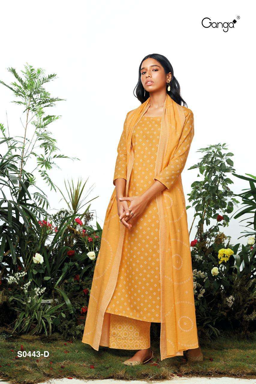 MELODY-443 BY GANGA FASHION 443-A TO 443-D SERIES BEAUTIFUL SUITS COLORFUL STYLISH FANCY CASUAL WEAR & ETHNIC WEAR SUPER COTTON PRINT DRESSES AT WHOLESALE PRICE