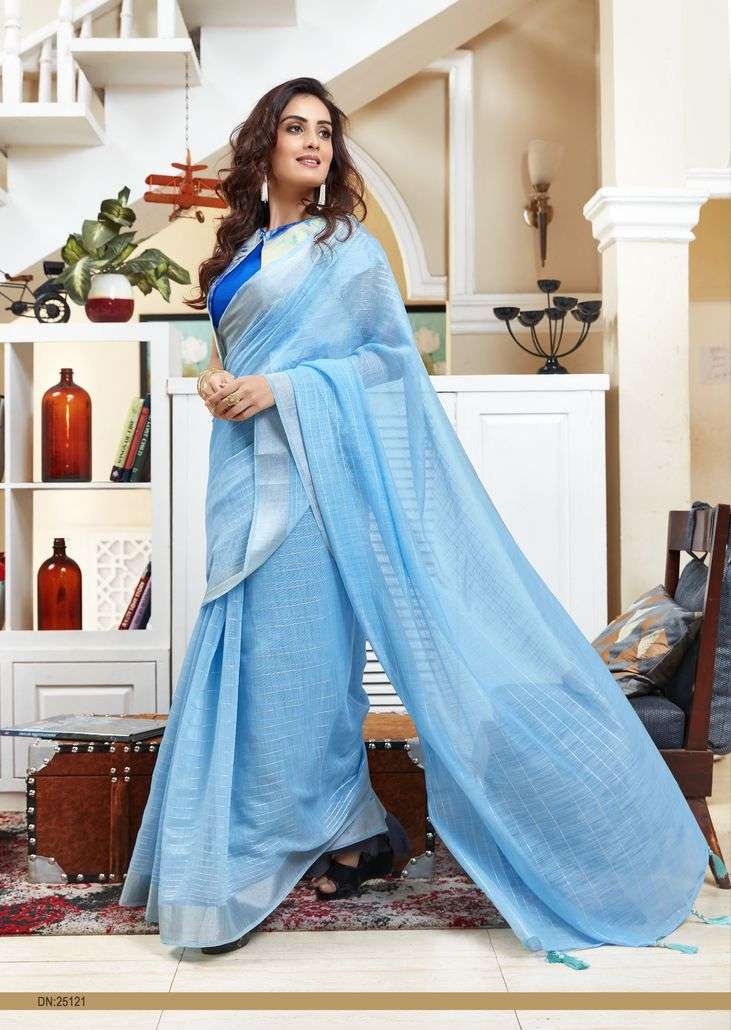 NAKSHITA HITS BY TRIVENI INDIAN TRADITIONAL WEAR COLLECTION BEAUTIFUL STYLISH FANCY COLORFUL PARTY WEAR & OCCASIONAL WEAR COTTON LINEN PRINT SAREES AT WHOLESALE PRICE