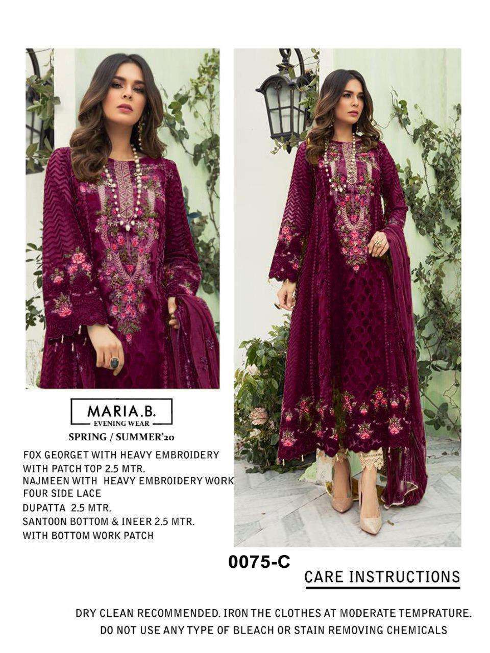 MARIA.B BY KILRUBA DESIGNER FESTIVE PAKISTANI SUITS COLLECTION BEAUTIFUL STYLISH FANCY COLORFUL PARTY WEAR & OCCASIONAL WEAR GEORGETTE WITH EMBROIDERED DRESSES AT WHOLESALE PRICE