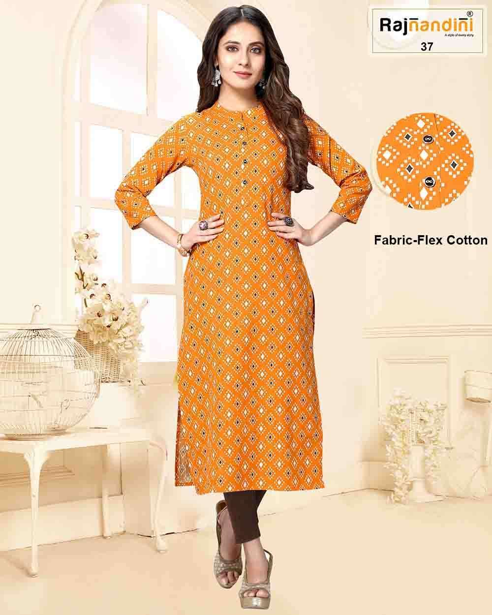 PRINT VOL-5 BY RAJNANDINI DESIGNER STYLISH FANCY COLORFUL BEAUTIFUL PARTY WEAR & ETHNIC WEAR COLLECTION PURE COTTON PRINT KURTIS AT WHOLESALE PRICE