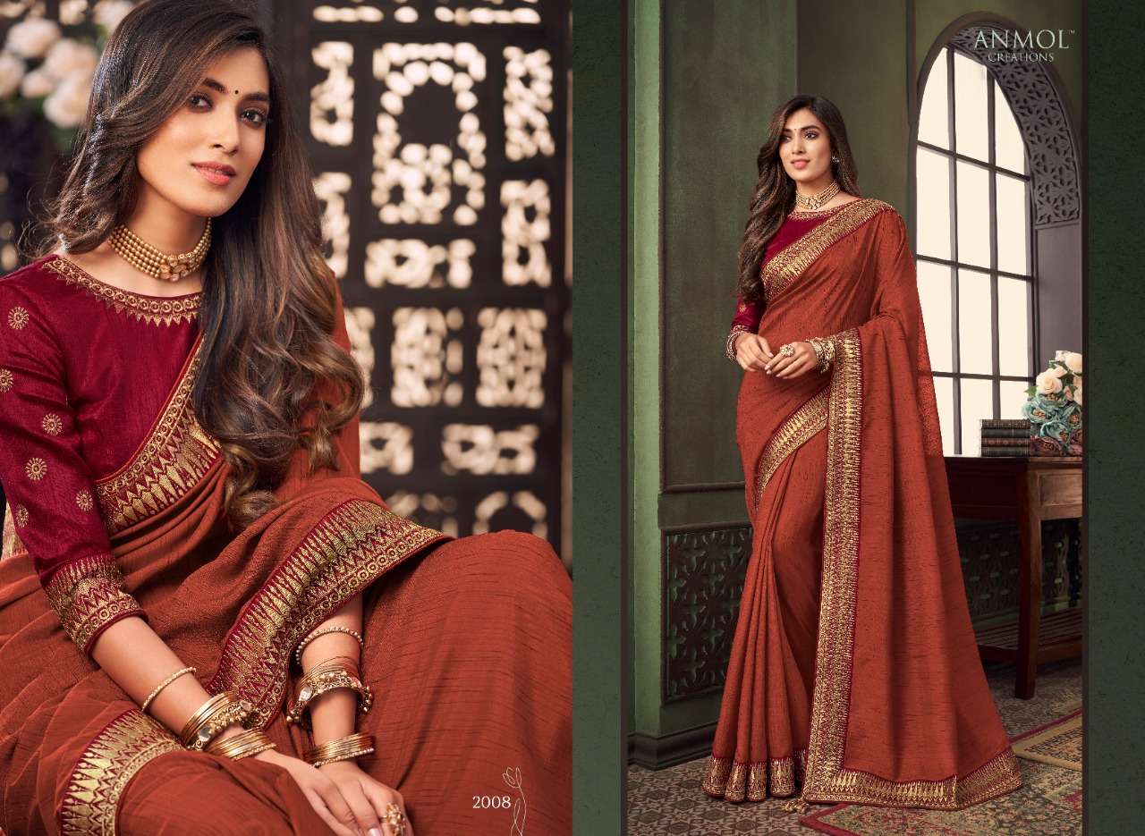 MYRAH BY ANMOL CREATION 2001 TO 2011 SERIES INDIAN TRADITIONAL WEAR COLLECTION BEAUTIFUL STYLISH FANCY COLORFUL PARTY WEAR & OCCASIONAL WEAR FANCY SAREES AT WHOLESALE PRICE