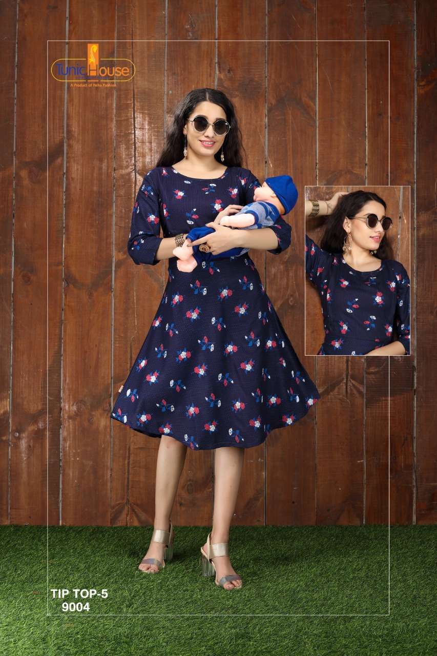 TIP TOP VOL-5 BY TUNIC HOUSE 9001 TO 9010 SERIES DESIGNER STYLISH FANCY COLORFUL BEAUTIFUL PARTY WEAR & ETHNIC WEAR COLLECTION VISCOSE RAYON PRINTED KURTIS AT WHOLESALE PRICE