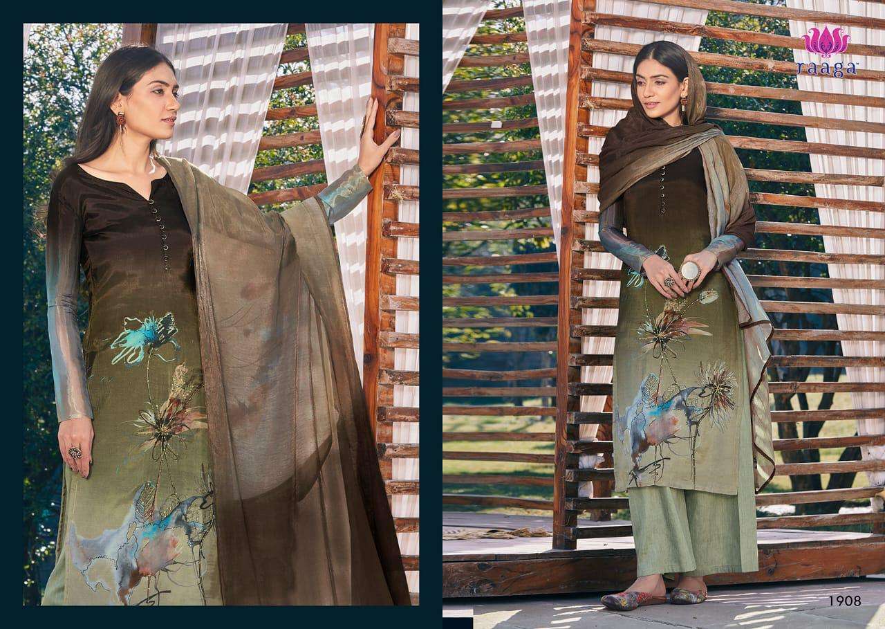 SWAGAT BY RAAGA 1901 TO 1910 SERIES BEAUTIFUL SUITS COLORFUL STYLISH FANCY CASUAL WEAR & ETHNIC WEAR PURE COTTON SILK DIGITAL PRINT WITH WORK DRESSES AT WHOLESALE PRICE