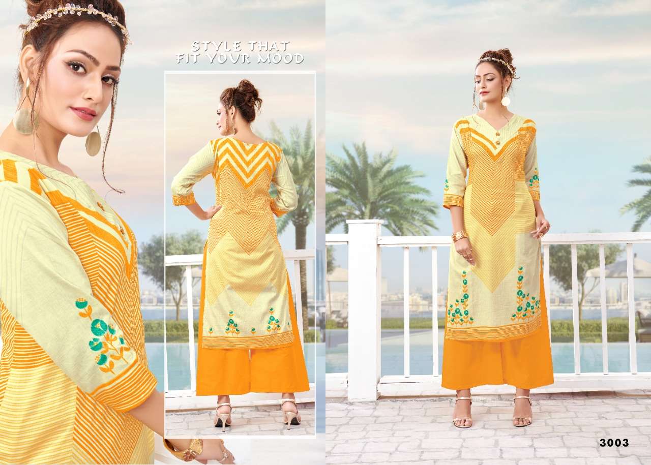 SOUL VOL-3 BY VASTRA MODA 3001 TO 3008 SERIES DESIGNER STYLISH FANCY COLORFUL BEAUTIFUL PARTY WEAR & ETHNIC WEAR COLLECTION PREMIUM COTTON KURTIS WITH BOTTOM AT WHOLESALE PRICE