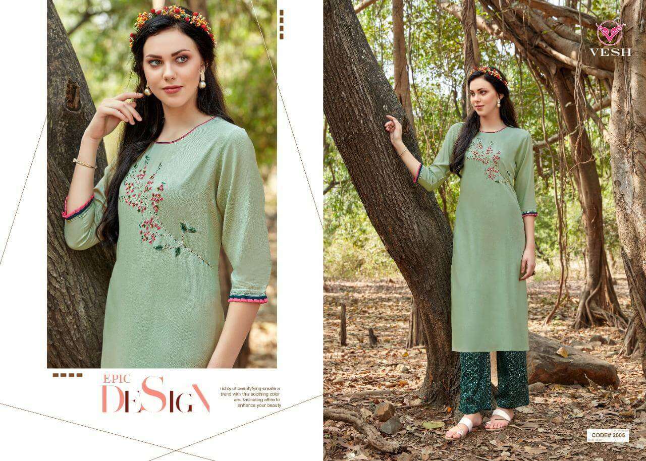 HEENA BY VESH 2001 TO 2008 SERIES DESIGNER STYLISH FANCY COLORFUL BEAUTIFUL PARTY WEAR & ETHNIC WEAR COLLECTION RAYON KHATLI WORK KURTIS WITH BOTTOM AT WHOLESALE PRICE
