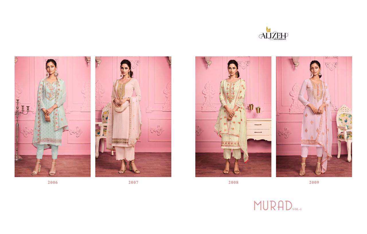 Murad Vol-1 By Alizeh 2006 To 2009 Series Beautiful Suits Colorful Stylish Fancy Casual Wear & Ethnic Wear Alizeh Georgette Embroidered Dresses At Wholesale Price