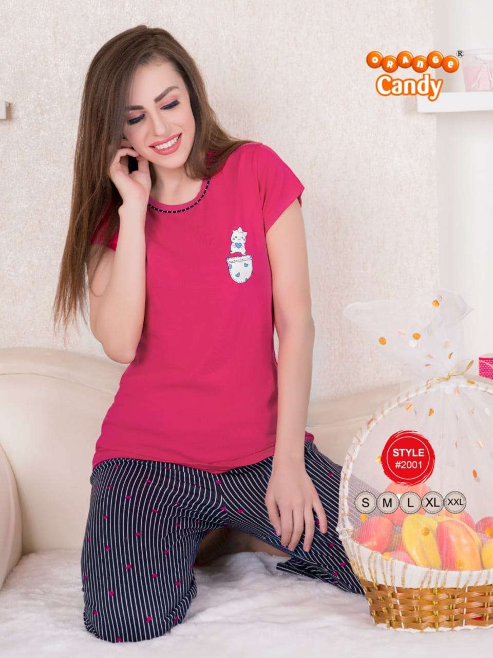 2001 BY ORANGE CANDY 2001-A TO 2001-F SERIES BEAUTIFUL STYLISH FANCY COLORFUL CASUAL WEAR & ETHNIC WEAR HOSIERY COTTON TOPS AND BOTTOM AT WHOLESALE PRICE