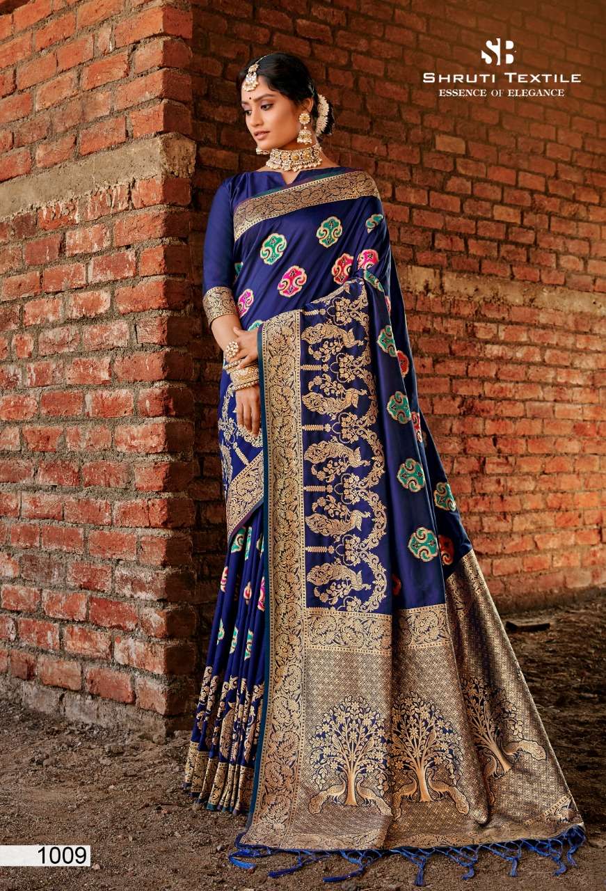 SHRUTI 1000 SERIES BY SHRUTI 1001 TO 1012 SERIES INDIAN TRADITIONAL WEAR COLLECTION BEAUTIFUL STYLISH FANCY COLORFUL PARTY WEAR & OCCASIONAL WEAR SOFT SILK SAREES AT WHOLESALE PRICE