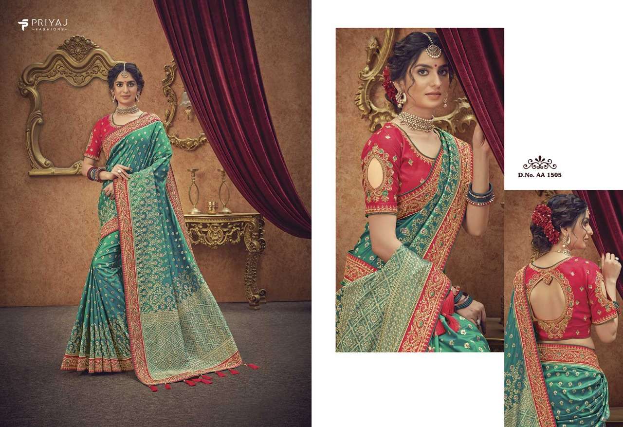 RAJGHARANA BY PRIYAJ FASHION 1503 TO 1514 SERIES INDIAN TRADITIONAL WEAR COLLECTION BEAUTIFUL STYLISH FANCY COLORFUL PARTY WEAR & OCCASIONAL WEAR SILK SAREES AT WHOLESALE PRICE