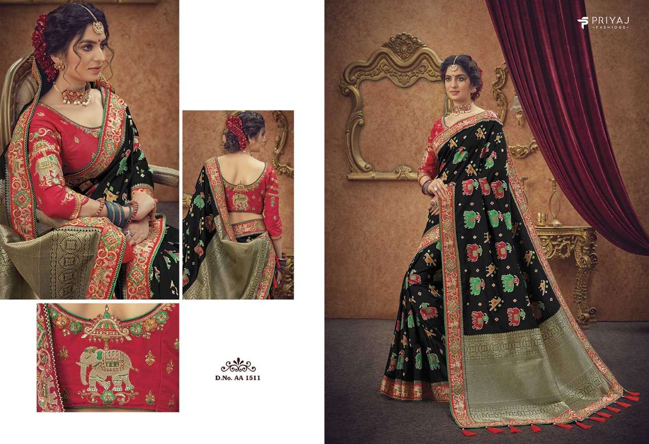 RAJGHARANA BY PRIYAJ FASHION 1503 TO 1514 SERIES INDIAN TRADITIONAL WEAR COLLECTION BEAUTIFUL STYLISH FANCY COLORFUL PARTY WEAR & OCCASIONAL WEAR SILK SAREES AT WHOLESALE PRICE