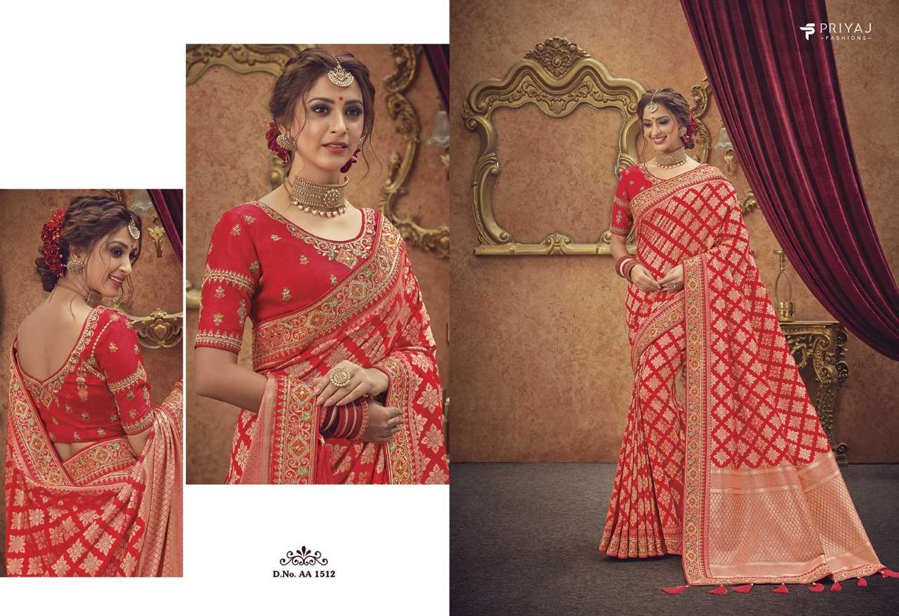 RAJGHARANA BY PRIYAJ FASHION 1503 TO 1514 SERIES INDIAN TRADITIONAL WEAR COLLECTION BEAUTIFUL STYLISH FANCY COLORFUL PARTY WEAR & OCCASIONAL WEAR SILK SAREES AT WHOLESALE PRICE