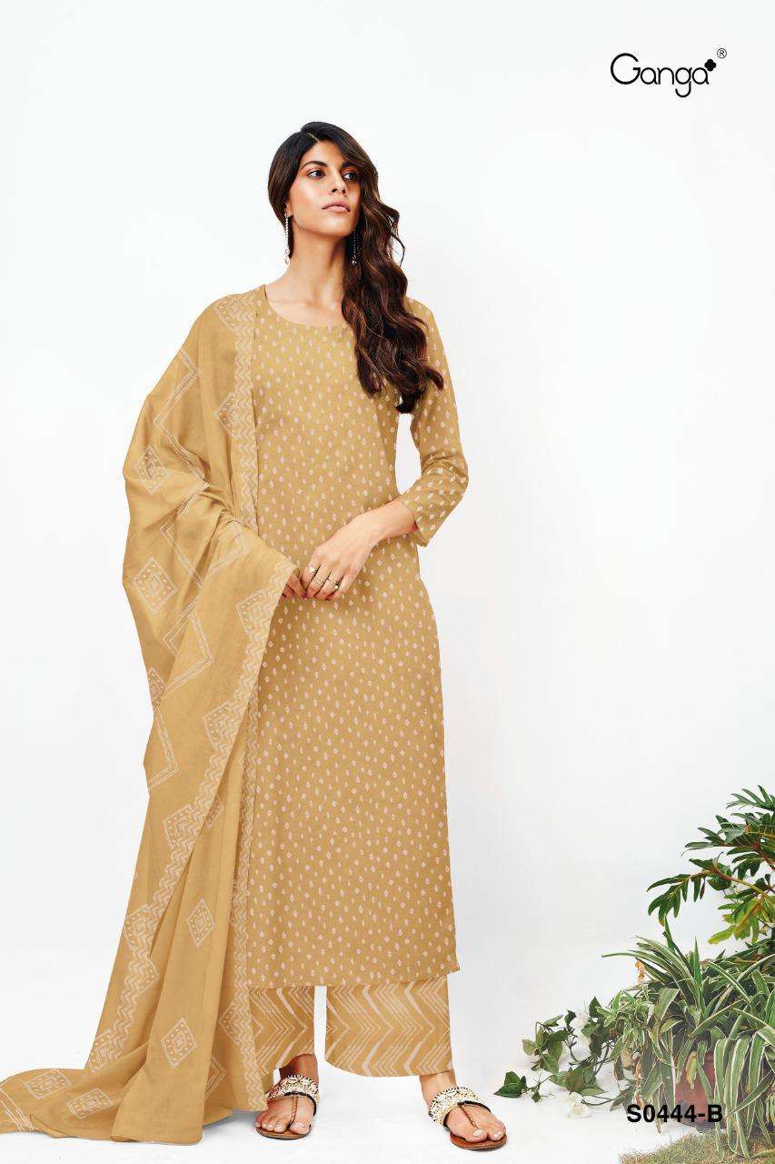 MELODY-444 BY GANGA FASHION 444-A TO 444-D SERIES BEAUTIFUL SUITS COLORFUL STYLISH FANCY CASUAL WEAR & ETHNIC WEAR SUPER COTTON PRINT DRESSES AT WHOLESALE PRICE