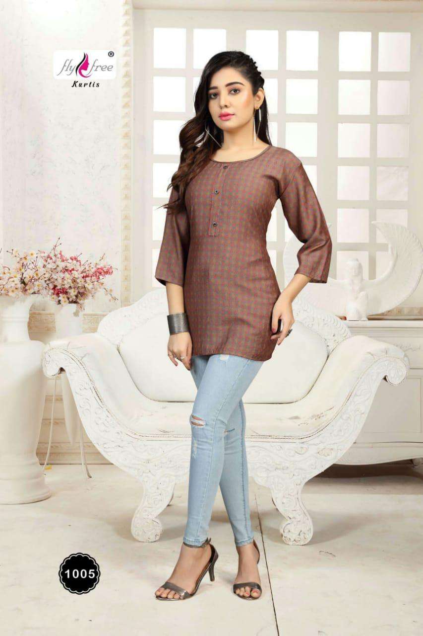 PANTALOON BY FLY FREE 1001 TO 1006 SERIES DESIGNER STYLISH FANCY COLORFUL BEAUTIFUL PARTY WEAR & ETHNIC WEAR COLLECTION HEAVY MUSLIN PRINT TOPS AT WHOLESALE PRICE