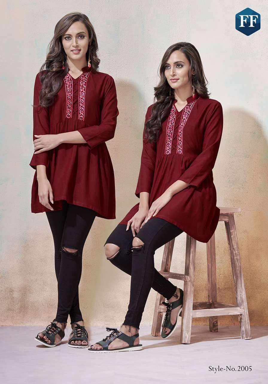 STYLISH TOP BY FF DESIGNER STYLISH FANCY COLORFUL BEAUTIFUL PARTY WEAR & ETHNIC WEAR COLLECTION HEAVY RAYON TOPS AT WHOLESALE PRICE