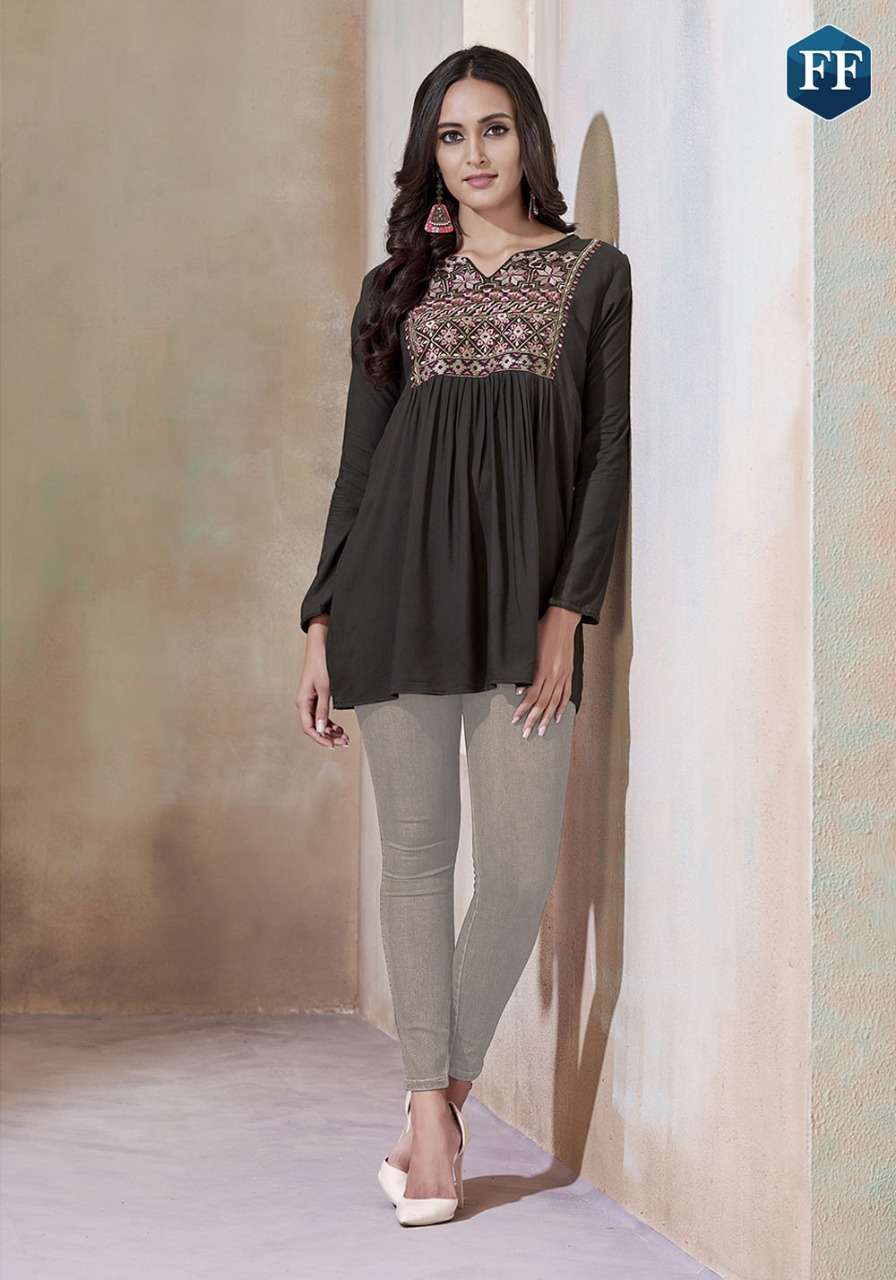 STYLISH TOP BY FF DESIGNER STYLISH FANCY COLORFUL BEAUTIFUL PARTY WEAR & ETHNIC WEAR COLLECTION HEAVY RAYON TOPS AT WHOLESALE PRICE