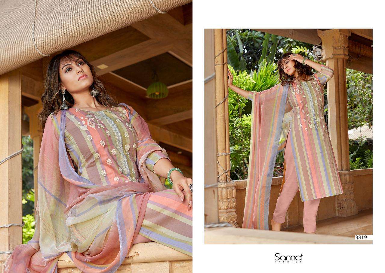 KHAANI BY SANNA FASHION 3811 TO 3820 SERIES BEAUTIFUL SUITS COLORFUL STYLISH FANCY CASUAL WEAR & ETHNIC WEAR PURE COTTON LAWN DIGITAL PRINT DRESSES AT WHOLESALE PRICE