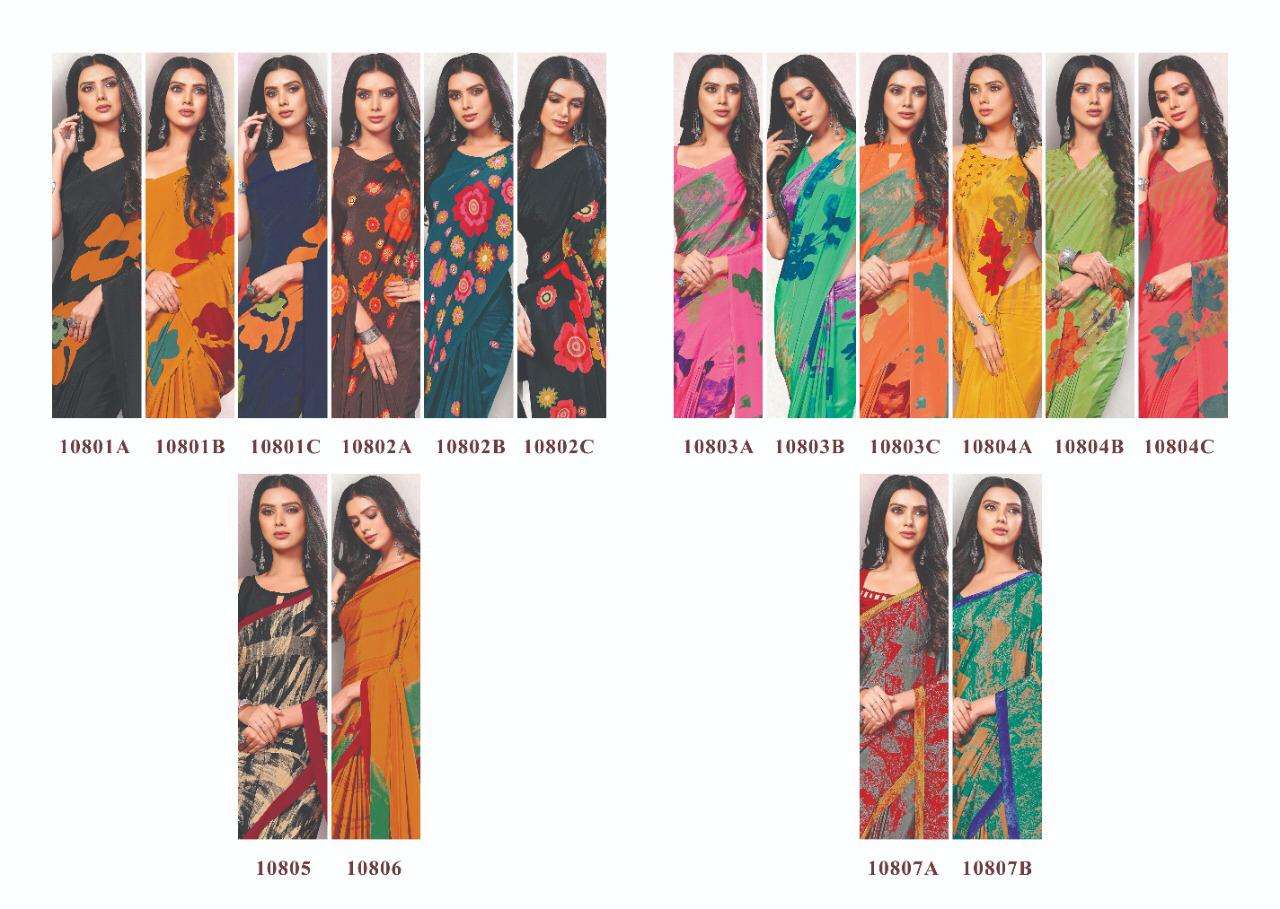 FASHION SHOW BY SUSHMA INDIAN TRADITIONAL WEAR COLLECTION BEAUTIFUL STYLISH FANCY COLORFUL PARTY WEAR & OCCASIONAL WEAR CREPE SAREES AT WHOLESALE PRICE