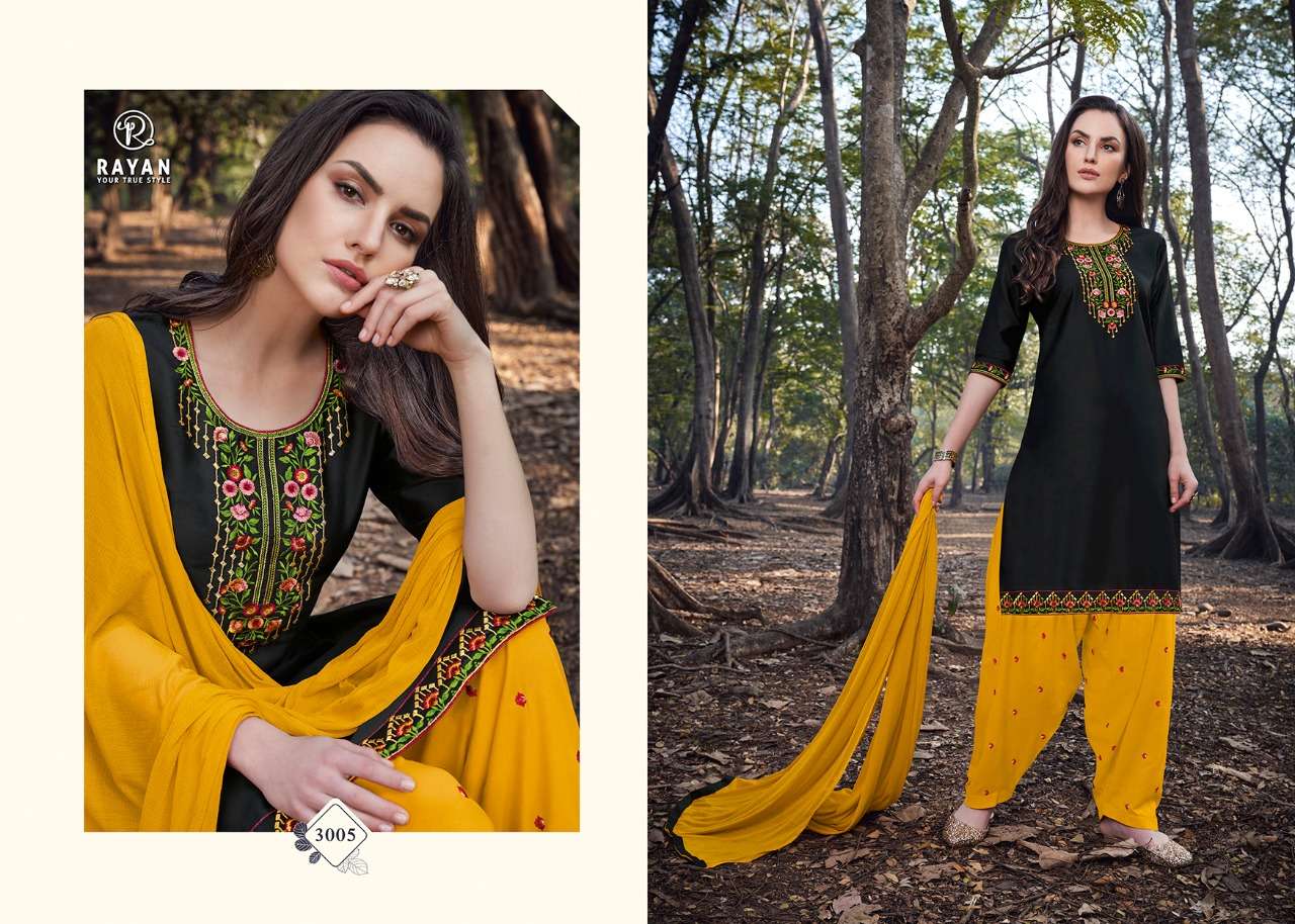MASTANI VOL-3 BY RAYAN 3001 TO 3008 SERIES BEAUTIFUL PATIYALA SUITS COLORFUL STYLISH FANCY CASUAL WEAR & ETHNIC WEAR JAM COTTON EMBROIDERED DRESSES AT WHOLESALE PRICE