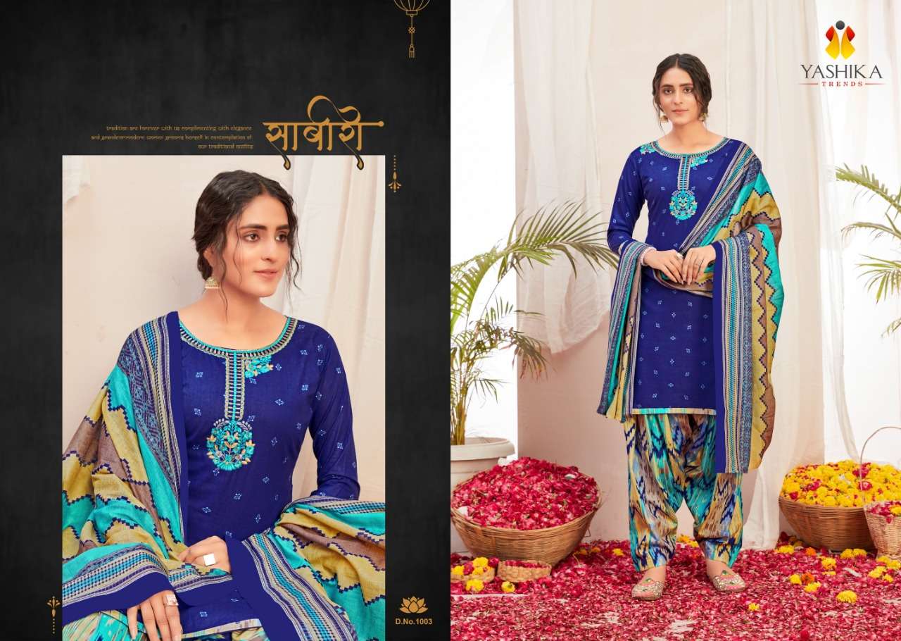 ZULFFI PATIYALA VOL-1 BY YASHIKA TRENDS 1001 TO 1010 SERIES BEAUTIFUL STYLISH SUITS FANCY COLORFUL CASUAL WEAR & ETHNIC WEAR & READY TO WEAR HEAVY CAMBRIC PRINTED DRESSES AT WHOLESALE PRICE