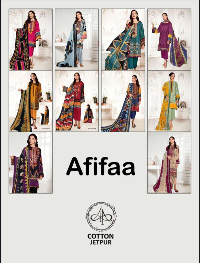 AFIFAA BY AP COTTON 1001 TO 1010 SERIES BEAUTIFUL SUITS COLORFUL STYLISH FANCY CASUAL WEAR & ETHNIC WEAR PURE COTTON PRINT DRESSES AT WHOLESALE PRICE
