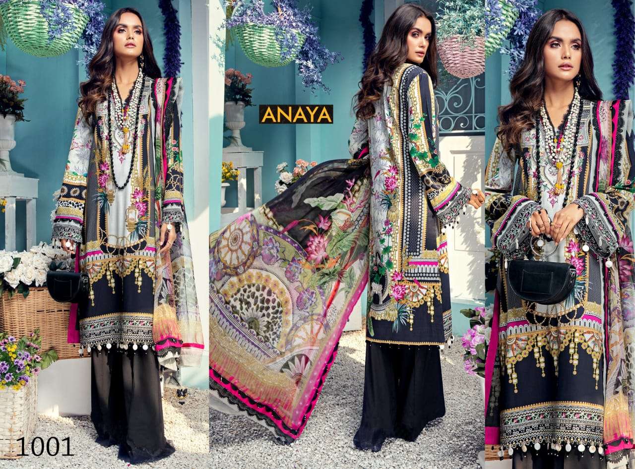 ANAYA BY AGHA NOOR 1001 TO 1010 SERIES DESIGNER SUITS BEAUTIFUL FANCY COLORFUL STYLISH PARTY WEAR & OCCASIONAL WEAR JAM SATIN COTTON DRESSES AT WHOLESALE PRICE